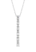 1/2 ct. t.w. Lab Created Diamond Necklace in 10K White Gold with 18" Rope Chain