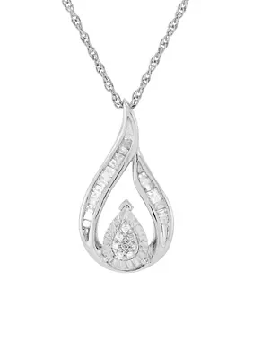 1/4 ct. t.w. Diamond Necklace in Sterling Silver with 18" Cable Chain