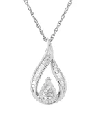 1/4 ct. t.w. Diamond Necklace in Sterling Silver with 18" Cable Chain