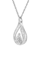 1/4 ct. t.w. Diamond Necklace in Sterling Silver with 18" Cable Chain