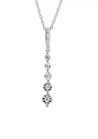 1/10 ct. t.w. Diamond Necklace in Sterling Silver with 18" Cable Chain