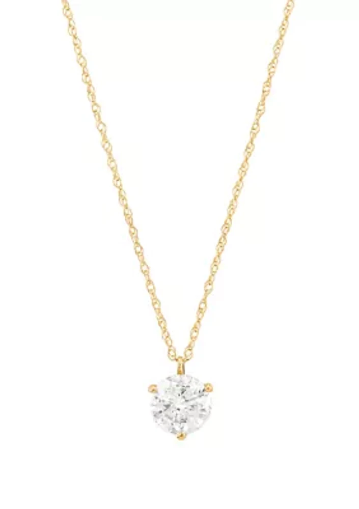 1/ ct. t.w. Diamond Necklace in 14K Gold with 18" Rope Chain