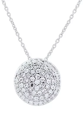 1/4 ct. t.w. Diamond Round Pendant Necklace with 18" Rope Chain in Sterling Silver