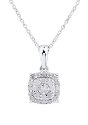 1/ ct. t.w. Diamond Necklace in Sterling Silver with 18" Cable Chain