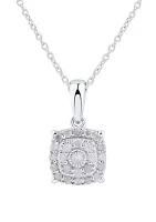 1/ ct. t.w. Diamond Necklace in Sterling Silver with 18" Cable Chain