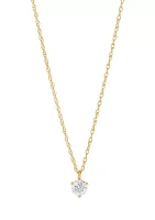 1/4 ct. t.w. Diamond Solitaire Necklace in 14K Gold with 18" Rope Chain