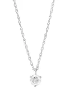 1/4 ct. t.w. Diamond Solitaire Necklace in 14K White Gold with 18" Rope Chain