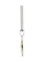 1/4 ct. t.w. Diamond North Star Necklace with 18" Curb Chain in Sterling Silver and 10K Yellow Gold