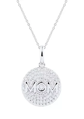 1/4 ct. t.w. Diamond Mom Pendant with 18" Cable Chain in Sterling Silver