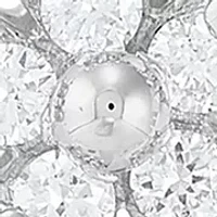 Lab Grown 1/3 ct. t.w. Diamond Flower Pendant with 18" Cable Chain in Sterling Silver