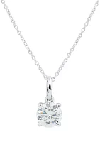 1/ ct. t.w. Lab Created Diamond Pendant Necklace with 18" Box Chain in 14K White Gold