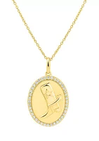 1/5 ct. t.w. Diamond Cowboy Pendant Necklace with 18" Cable Chain in Gold Plated Metal