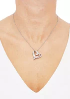 Lab Grown 1 ct. t.w. Diamond Heart Pendant Necklace with 18" Rope Chain in Sterling Silver