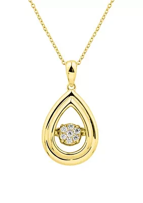 1/10 ct. t.w. Lab Created Diamond Pendant Necklace with 18'' Cable Chain in Gold over Sterling Silver