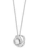 3/4 ct. t.w. Lab Grown Diamond Pendant with 18" Box Chain in 10K White Gold