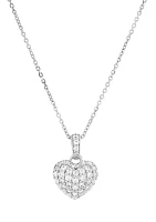 1/2 ct. t.w. Lab-Grown Diamond Heart Pendant with 18" Box Chain in 10K White Gold