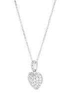 1/2 ct. t.w. Lab-Grown Diamond Heart Pendant with 18" Box Chain in 10K White Gold