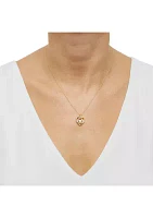 1/5 ct. t.w. Lab Grown Diamond Heart Pendant with 18" Cable Chain in Gold Over Sterling Silver