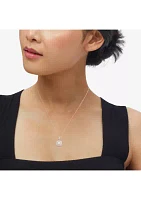 1/3 ct. t.w. Diamond Cushion Shape Pendant with 18" Cable Chain in Sterling Silver
