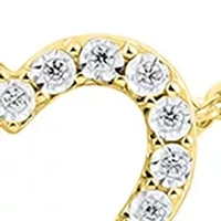 1/10 ct. t.w. Diamond Open Heart Necklace in Gold Over Sterling Silver