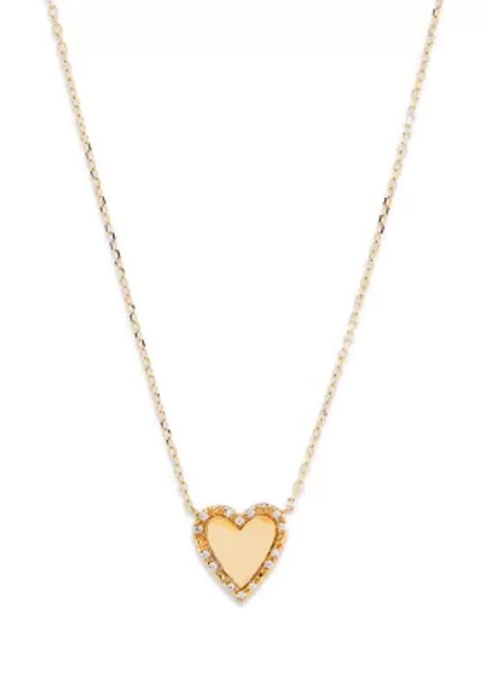 1/10 ct. t.w. Diamond Heart Necklace in 14K Yellow Gold