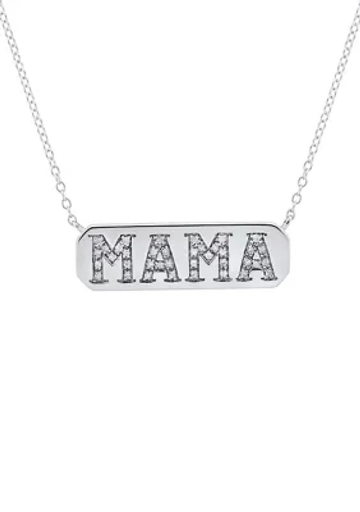 1/8 ct. t.w. Diamond Mama Necklace in Sterling Silver 