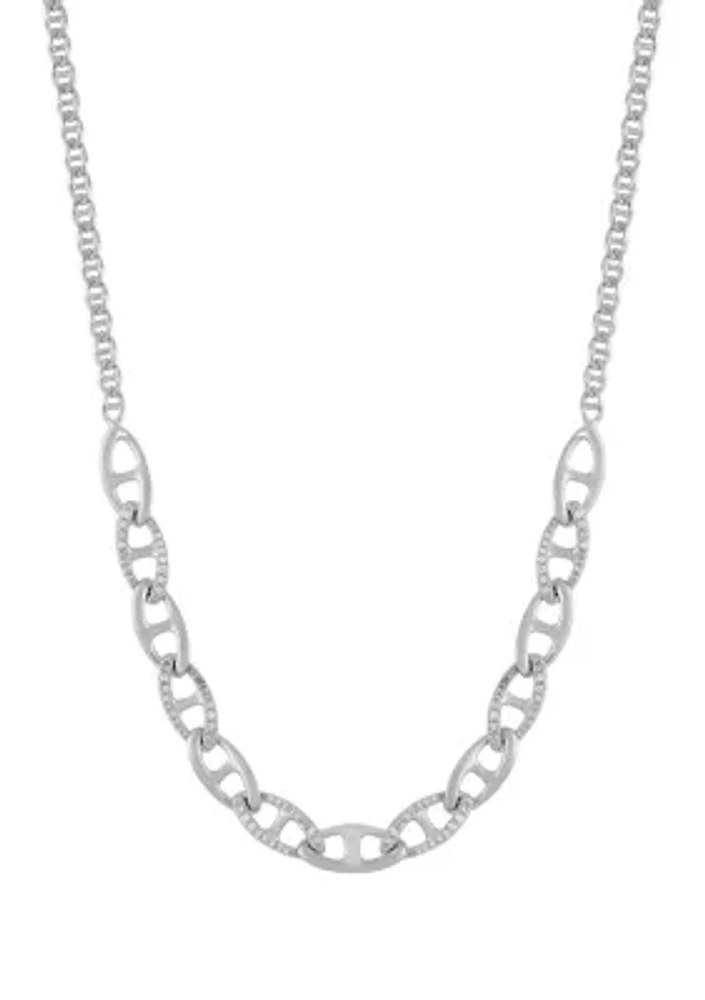 1/5 ct. t.w. Diamond Mariner Chain Necklace in Sterling Silver