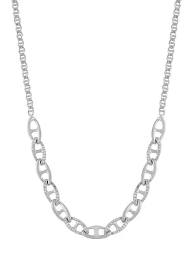 1/5 ct. t.w. Diamond Mariner Chain Necklace in Sterling Silver