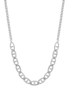 1/5 ct. t.w. Diamond Mariner Chain Necklace in Sterling Silver