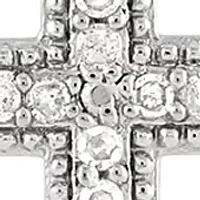 1/10 ct. t.w. Diamond Cross Chain Necklace in Gold Over Silver