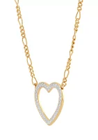 1/4 ct. t.w. Diamond Heart Necklace in Gold Over Silver