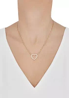 1/4 ct. t.w. Diamond Heart Necklace in Gold Over Silver