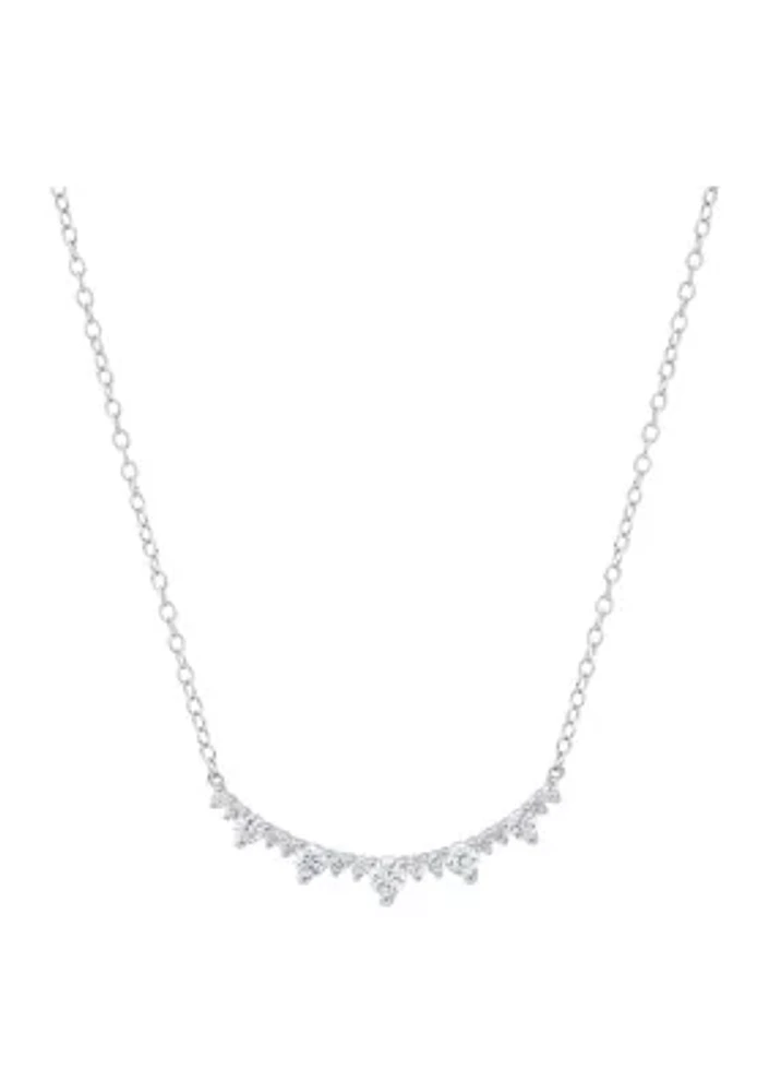 1/2 ct. t.w. Lab Created Diamond Bar Necklace in 10K White Gold