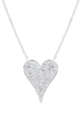 1/2 ct. t.w. Diamond Heart Necklace in Sterling Silver