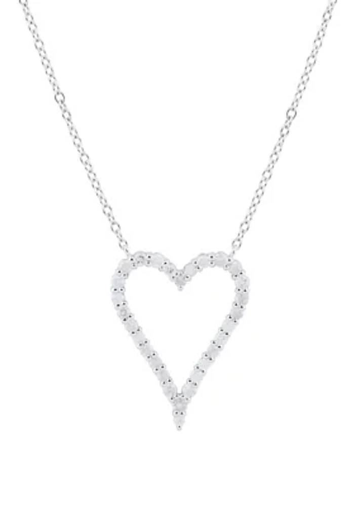 1/2 ct. t.w. Diamond Heart Necklace in Sterling Silver