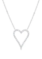 1/2 ct. t.w. Diamond Heart Necklace in Sterling Silver