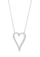 1/2 ct. t.w. Diamond Heart Necklace in Sterling Silver