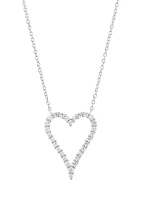 1/2 ct. t.w. Diamond Heart Necklace in Sterling Silver