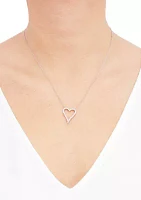 1/2 ct. t.w. Diamond Heart Necklace in Sterling Silver