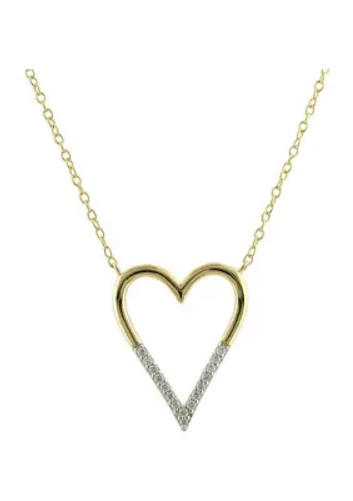 1/ ct. t.w. Diamond Heart Necklace in Gold Over Sterling Silver