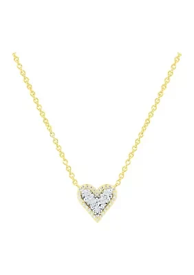 1/10 ct. t.w. Diamond Heart Necklace in Gold Over Sterling Silver 