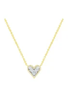 1/10 ct. t.w. Diamond Heart Necklace in Gold Over Sterling Silver 