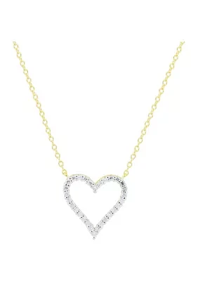 1/4 ct. t.w. Diamond Heart Necklace in Gold Over Sterling Silver