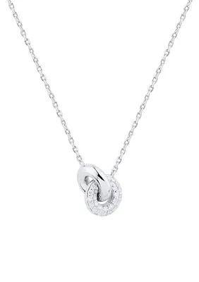 1/5 ct. t.w. Diamond Circle Charm Necklace in Sterling Silver