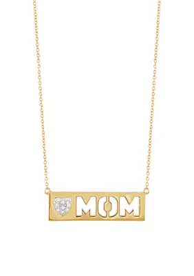 1/10 ct. t.w. Diamond Mom Necklace in Gold Plated Sterling Silver