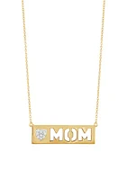 1/10 ct. t.w. Diamond Mom Necklace in Gold Plated Sterling Silver