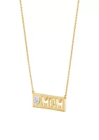 1/10 ct. t.w. Diamond Mom Necklace in Gold Plated Sterling Silver