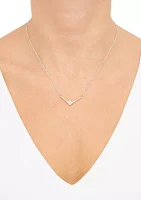 1/4 ct. t.w. Lab Grown Diamond Chevron Necklace in 10K White Gold