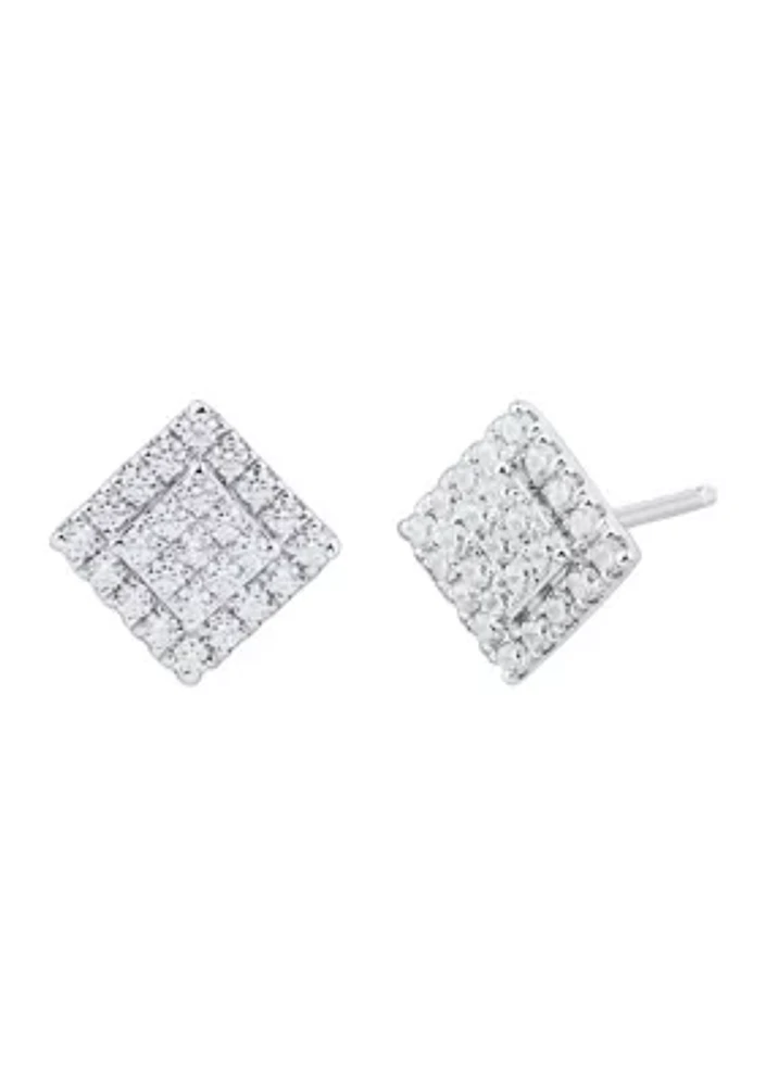 1/2 ct. t.w. Lab Created Diamond Stud Earrings in 10K White Gold