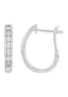  3/8 ct. t.w. Lab Grown Diamond Hoop Earrings in 10K White Gold